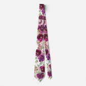 Lila und rosafarbene Blume Rose Neck Tie Krawatte (Vorderseite)