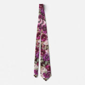 Lila und rosafarbene Blume Rose Wine Neck Tie Krawatte (Rückseite)