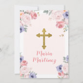 Lila und rosafarbene Blütenmädchen 1. Einladung (Rückseite)