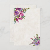 Lila und rosafarbene Eggplant Hochzeit Einladung (Vorne/Hinten)