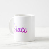 Lila und rosafarbene Gradient Grace Kaffeetasse (Vorderseite Links)