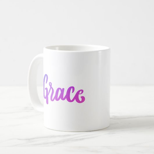 Lila und rosafarbene Gradient Grace Kaffeetasse (Vorderseite Links)