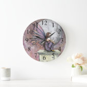 Lila und rosafarbene Mauermauer Große Wanduhr (Zuhause)