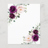 Lila und rosafarbene Rosenhochzeit - Einladung (Rückseite)