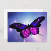 Lila und rosafarbene Schmetterlinge Postkarte (Vorne/Hinten)