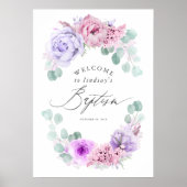Lila und rosafarbene Taufe Poster (Vorne)
