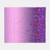 Lila und rosafarbener Glitzer Fleecedecke (Vorderseite (Horizontal))