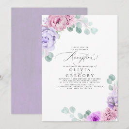 Lila und rosafarbener Hochzeitsslittscher Abend Em Einladung