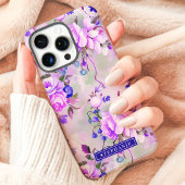 Lila und rosafarbener Individuelle Name Blumenkohl Case-Mate iPhone Hülle