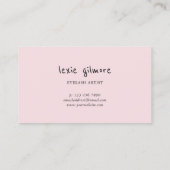 Lila- und rosafarbener Wasserfarben-Lashkünstler Visitenkarte (Rückseite)