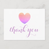 Lila und rosafarbenes Herz Vielen Dank Post Card Postkarte (Vorderseite)
