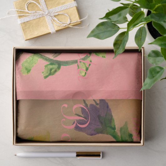 Lila und rosafarbenes Papierfass Seidenpapier (Geschenk)