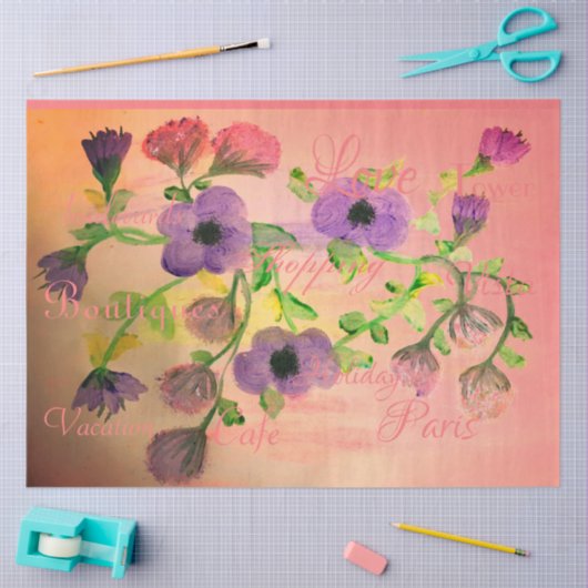 Lila und rosafarbenes Papierfass Seidenpapier (Basteln)