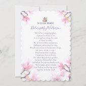 Lila und rosafarbenes Schmetterling Beileid Vielen Einladung (Rückseite)