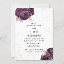 Lila und Rose Gold Peony Glitzer Brautparty