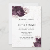 Lila und Rose Gold Peony Lights Glitzer Hochzeit Einladung (Vorderseite)