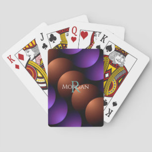 Lila und Roségold-Halbkreise, Namensmonogramm Spielkarten