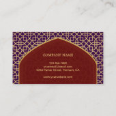 Lila und Rot Mihrab Bismillah islamisch Visitenkarte (Rückseite)