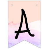 Lila und rot-pinke Aquarellfarben glückliche Pensi Wimpelkette (Zweite Fahne)