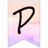 Lila und rot-pinke Aquarellfarben glückliche Pensi Wimpelkette (Dritte Fahne)