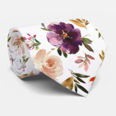 Lila und rot-pinke Aquarellfarben Rose Krawatte (Gerollt)