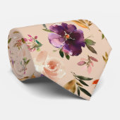 Lila und rot-pinke Aquarellfarben Rose Krawatte (Gerollt)