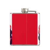 Lila und rote Blume Flachmann (Rückseite)