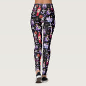 Lila und rote Halloween-Cocktails und -Tränke Leggings (Rückseite)