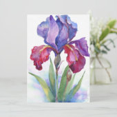 Lila und rote Iris Einladung (Stehend Vorderseite)