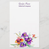 Lila und rote Iris personalisiert Briefpapier (Vorderseite)