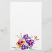 Lila und rote Iris personalisiert Briefpapier (Rückseite)