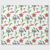 Lila und rote niedliche Blume Geschenkpapier (Flach)