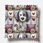 Lila und rote Patchwork-Hund-Muster-Tierpfleger Schürze