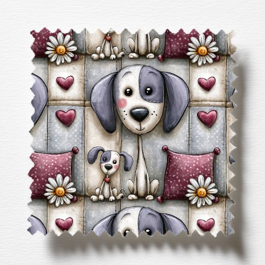 Lila und rote Patchwork-Hund-Muster-Tierpfleger Schürze