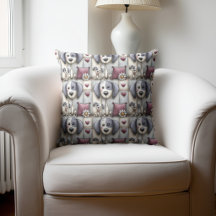Lila und rote Patchwork-Hundemuster