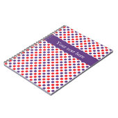 Lila und rote Polka-Punkte Notizblock (Linke Seite)