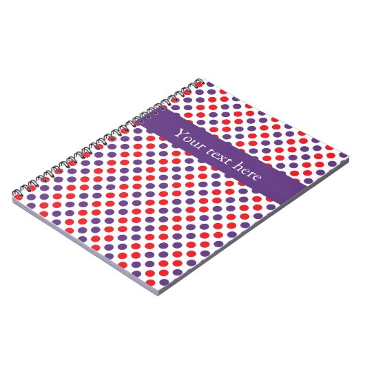 Lila und rote Polka-Punkte Notizblock (Linke Seite)
