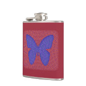 Lila und rote Schmetterlinge Flachmann (Links)