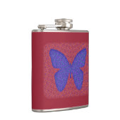 Lila und rote Schmetterlinge Flachmann (Rechts)