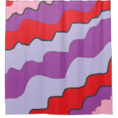 Lila und roter Duschvorhang (Vorderseite)