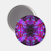 Lila und rotes Kaleidoskopmuster Magnet (Vorderseite/Rückseite)