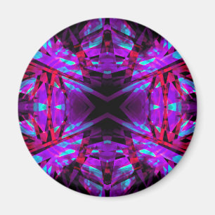 Lila und rotes Kaleidoskopmuster Magnet