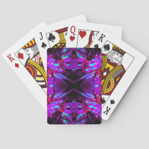 Lila und rotes Kaleidoskopmuster Spielkarten