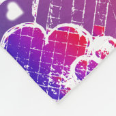 Lila und rotes, romantisches Herzmuster Fleecedecke (Ecke)