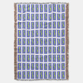 LILA UND ROYBLAUE KUNST GEMUSTERT DECKE (Vorderseite Vertikal)
