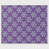 Lila und sage Snowflake Weihnachtswrapper Geschenkpapier (Flach)