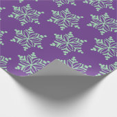 Lila und sage Snowflake Weihnachtswrapper Geschenkpapier (Ecke)