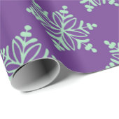 Lila und sage Snowflake Weihnachtswrapper Geschenkpapier (Rolleneckpunkt)