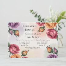 Lila und Salbeigrüne Rosen Probedinner