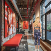 Lila- und Schwarz-Denim-Patchwork für benutzerdefi Capri Leggings